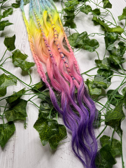 Set of 4, Pastel Pop Blend Mixed Texture Synthetic Extensions