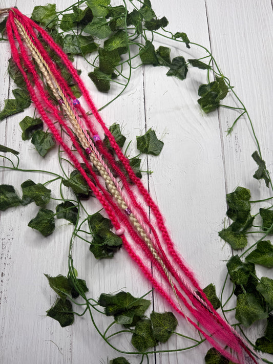 Set of 5, 59-65cm Pink Mix Synthetic Extensions (only available for online purchase)