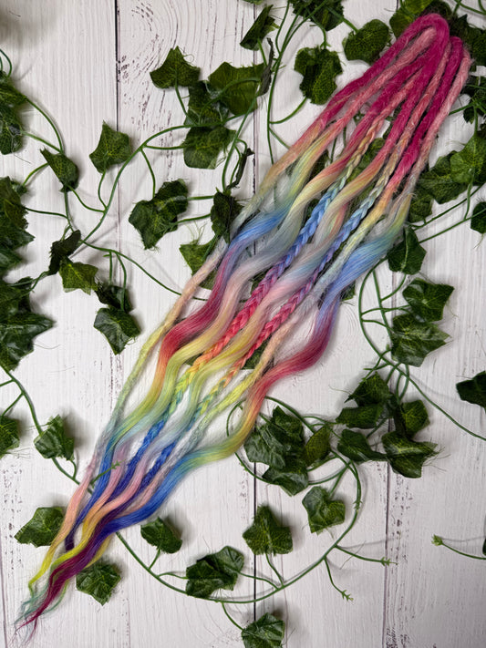Set of 4, 56-58cm Berry Blaze Mixed Texture Synthetic Extensions