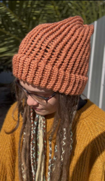 Muted Orange Handmade Beanie