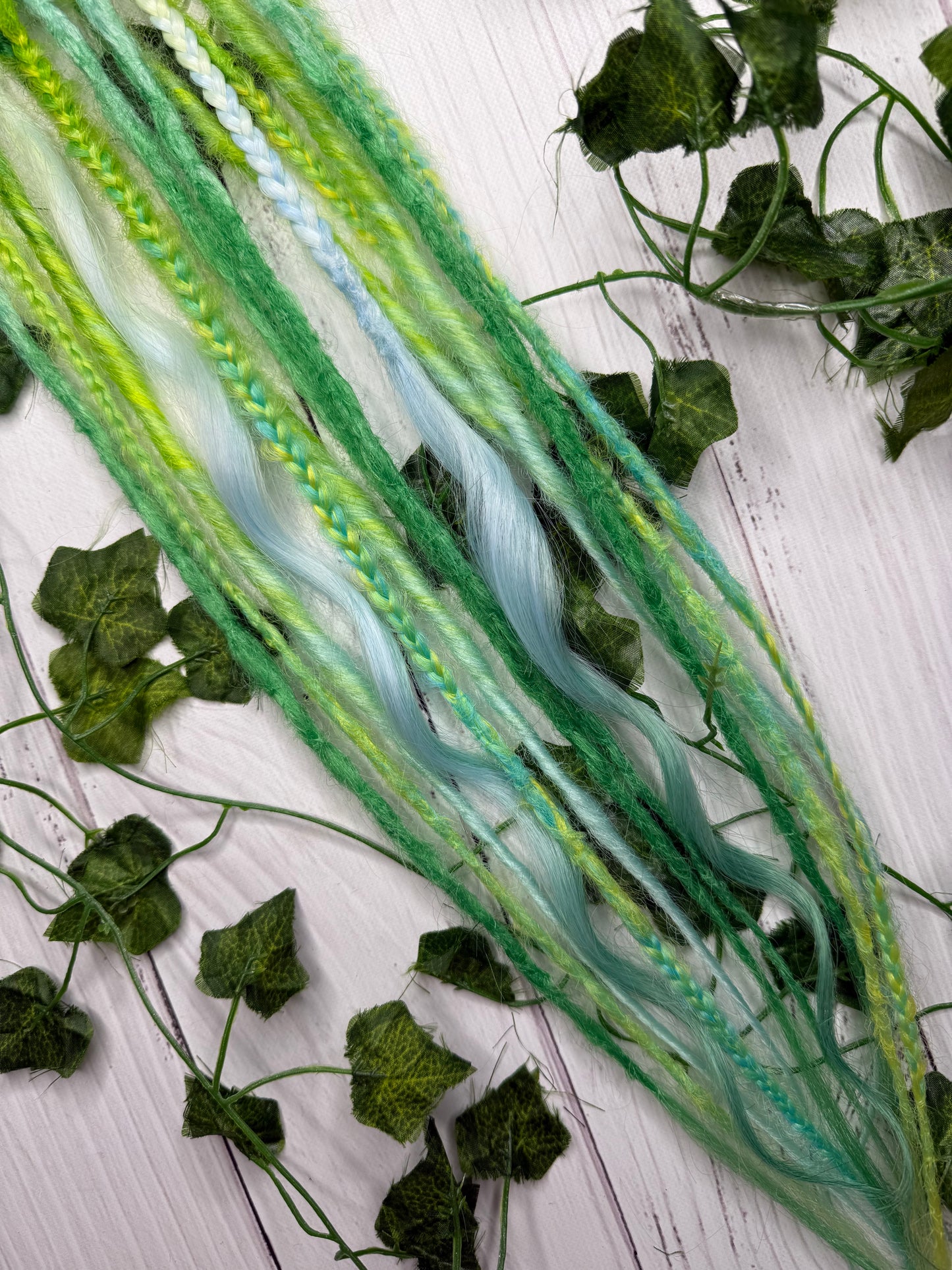 Set of 7, 55-61cm Pastel Lagoon Blend Mixed Texture Synthetic Extensions