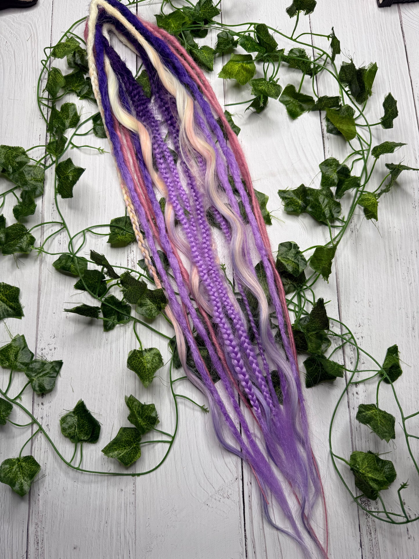 Set of 8, 55-66cm Pastel Fairy Blend Mixed Texture Synthetic Extensions