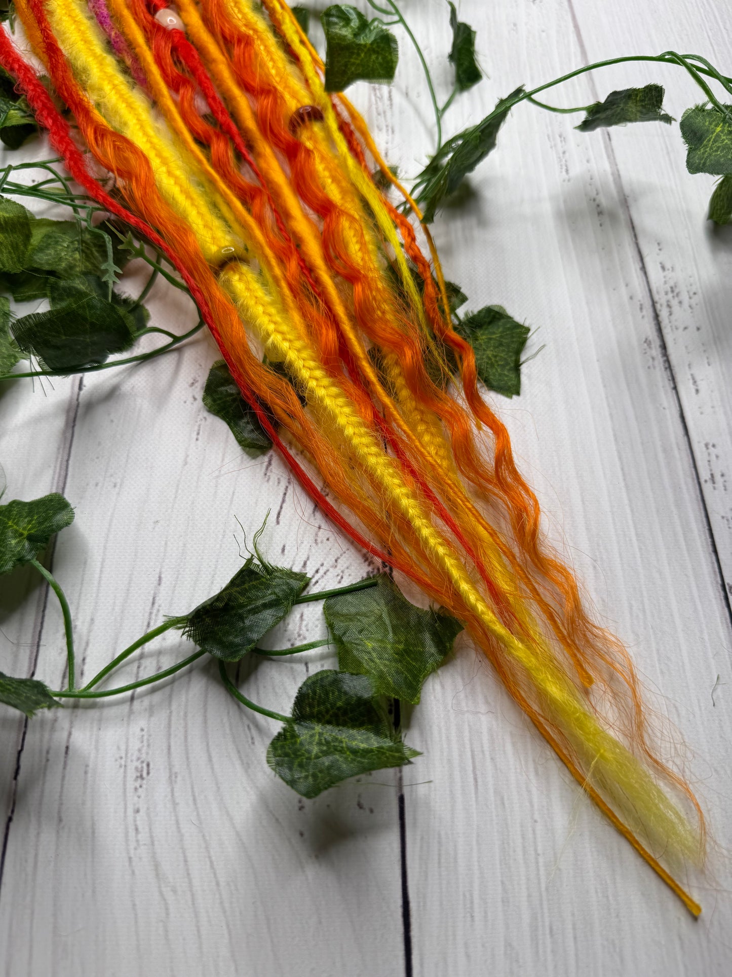 Set of 7, 51-63cm Inferno Glow Blend Mixed Texture Synthetic Extensions