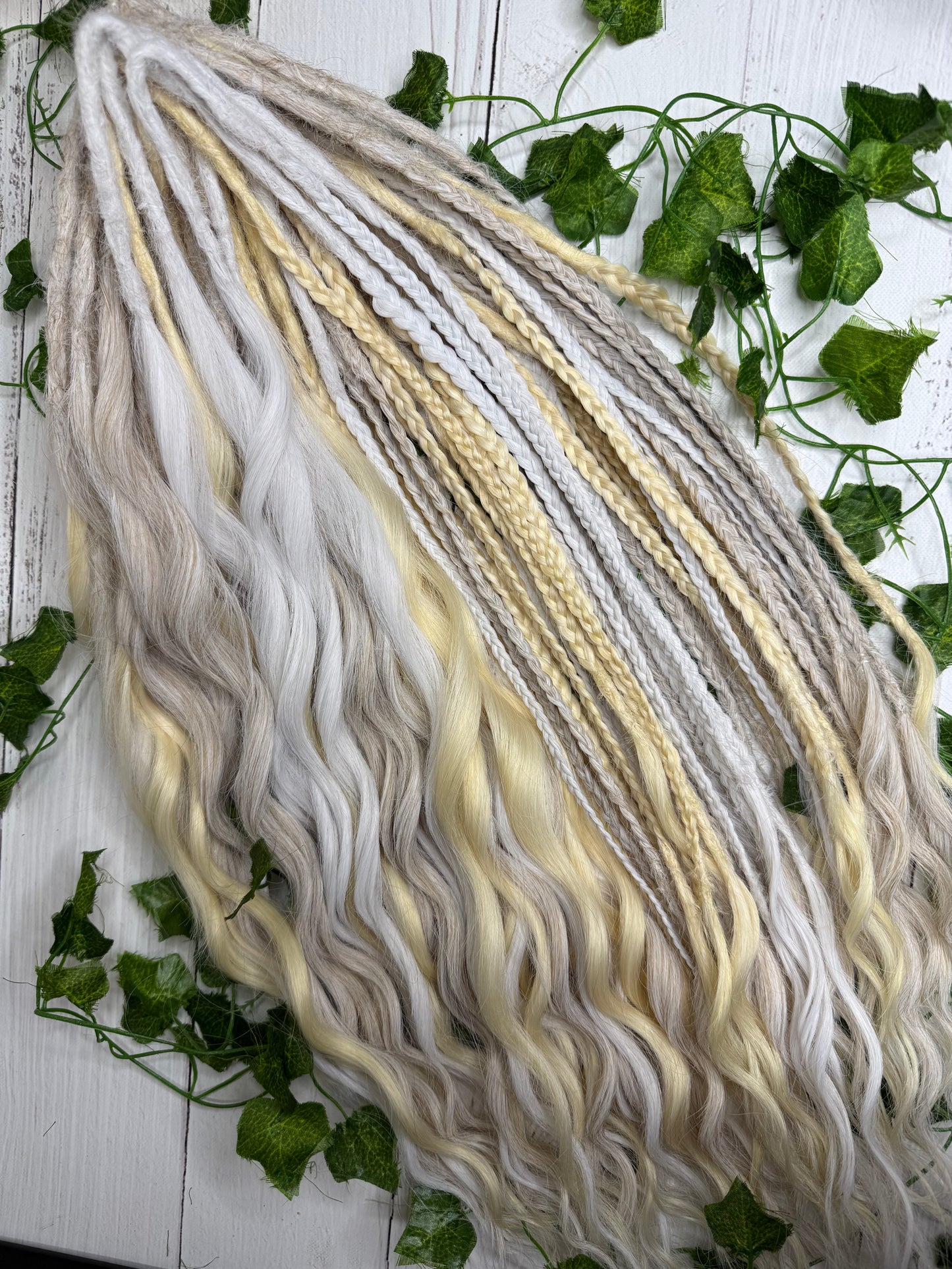 Set of 50, Full Head Anna Wave Extensions with Braided side
