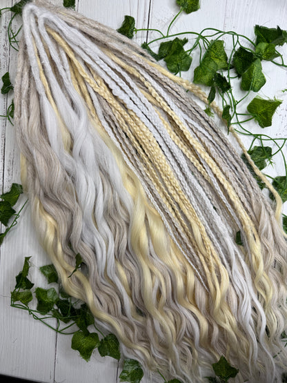 Set of 50, Full Head Anna Wave Extensions with Braided side