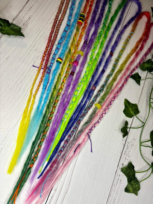 Set of 8, 45-57cm Rainbow Synthetic Extensions