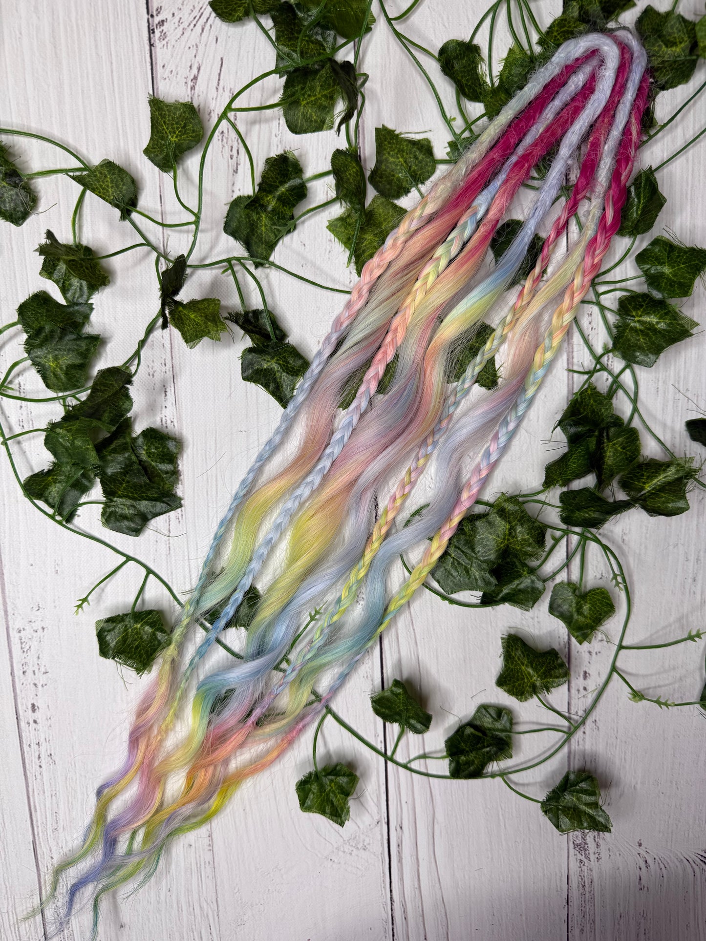 Set of 4, 51-59cm Candy Prism Mixed Texture Synthetic Extensions
