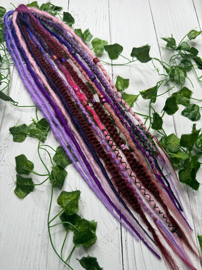 Set of 8, 58-65cm Purple Mix Synthetic Extensions