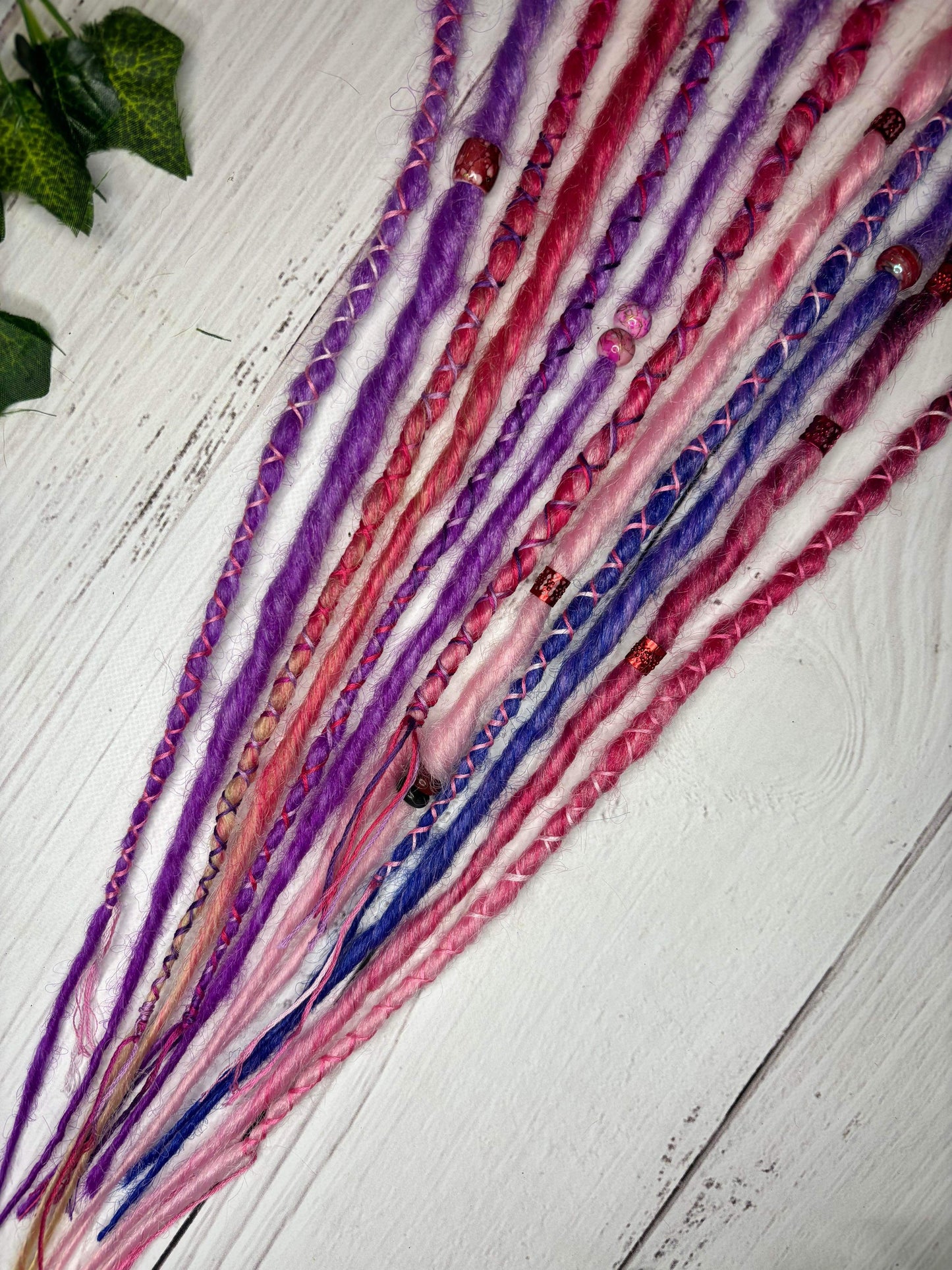 Set of 6, 50-60cm Pink and Purple blend Synthetic Extensions