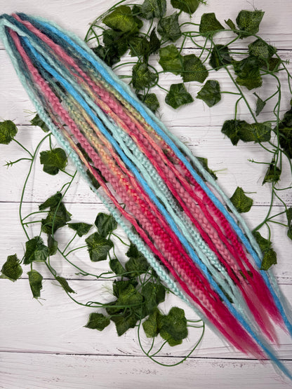 Set of 7, 53-63cm Candy Blaze Mixed Texture Synthetic Extensions