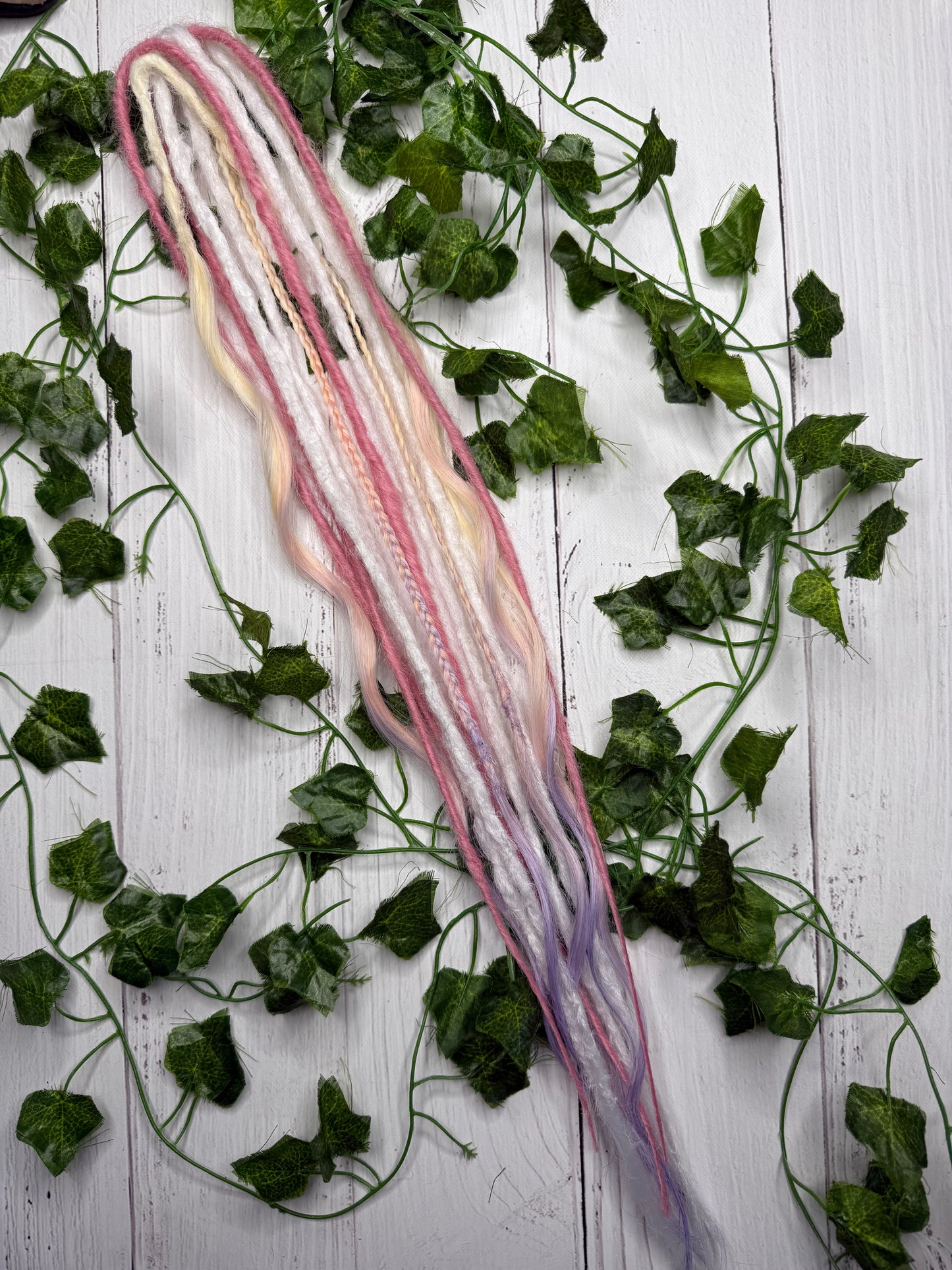 Set of 6, 58-64cm Pastel Pink Mixed Texture Synthetic Extensions