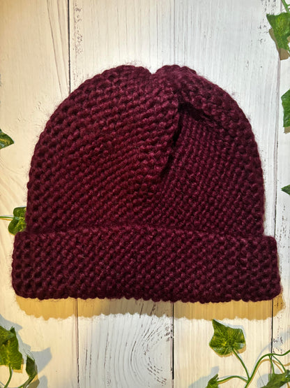 Thick Maroon Handmade Beanie