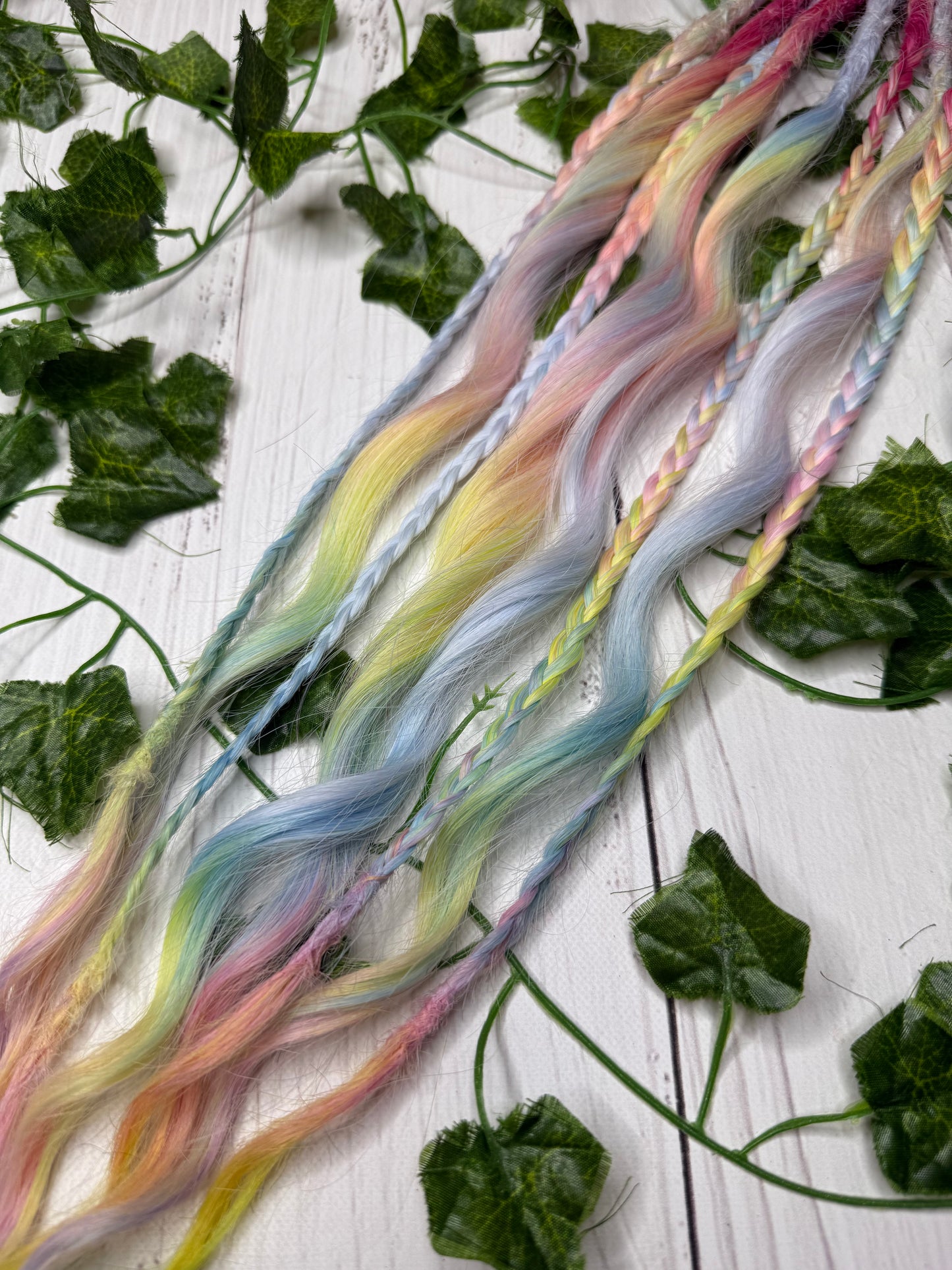 Set of 4, 51-59cm Candy Prism Mixed Texture Synthetic Extensions