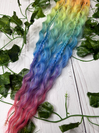 Set of 4, 45-52cm Sunset Riot Mixed Texture Synthetic Extensions
