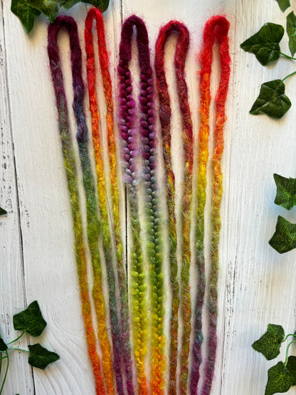 Set of 5 Rainbow Double Ended Dreadlocks
