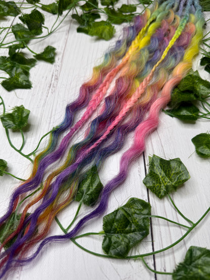 Set of 4, 52-56cm Rainbow Riot Mixed Texture Synthetic Extensions