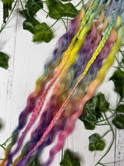 Set of 4, 52-56cm Rainbow Riot Mixed Texture Synthetic Extensions