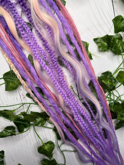 Set of 8, 55-66cm Pastel Fairy Blend Mixed Texture Synthetic Extensions