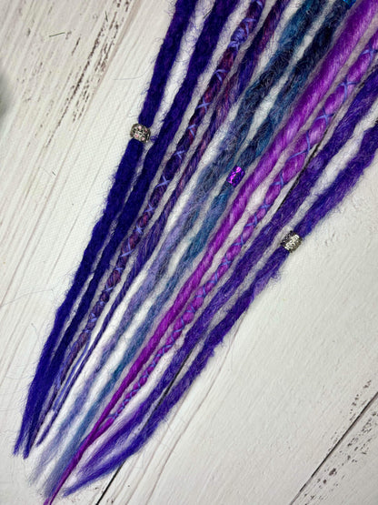 Set of 5, 50-54cm Purple and Blue Synthetic Extensions