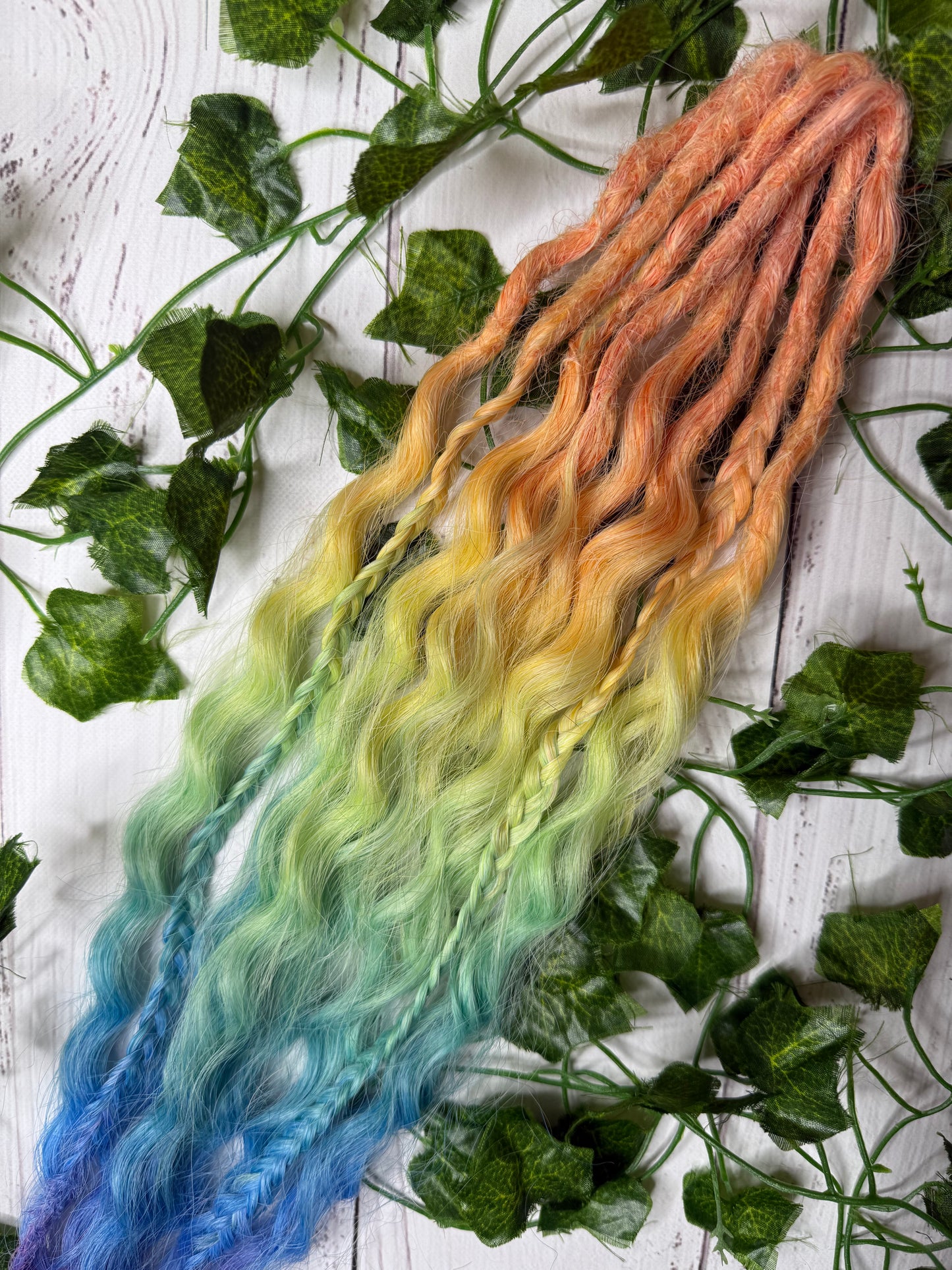 Set of 4, 45-52cm Sunset Riot Mixed Texture Synthetic Extensions
