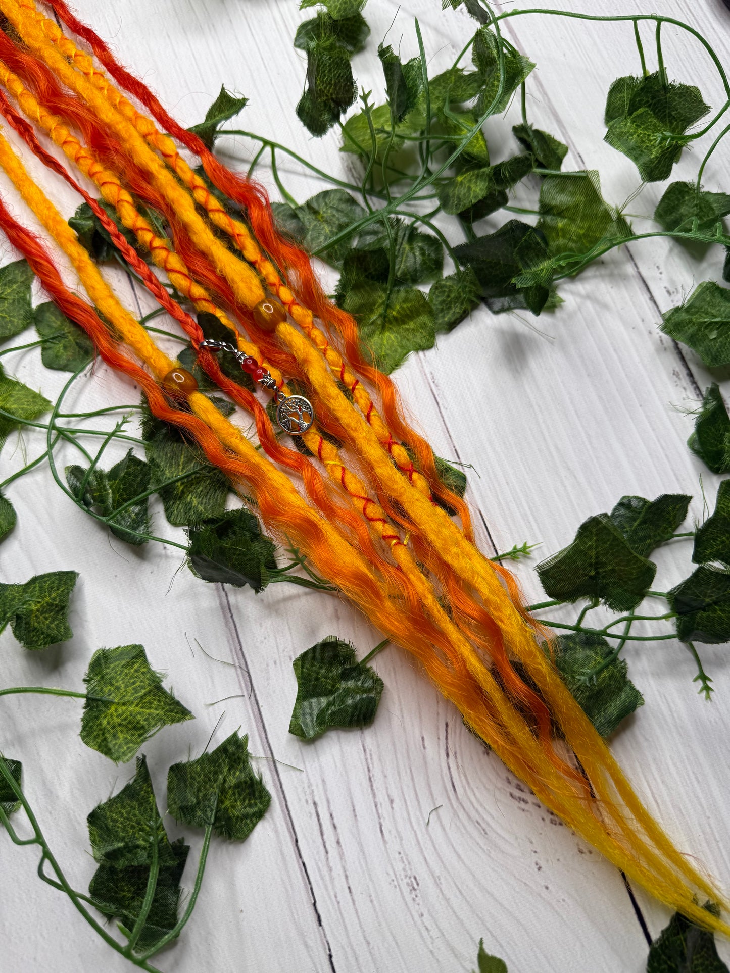 Set of 4, 58-62cm Sunny Blaze Blend Mixed Texture Synthetic Extensions