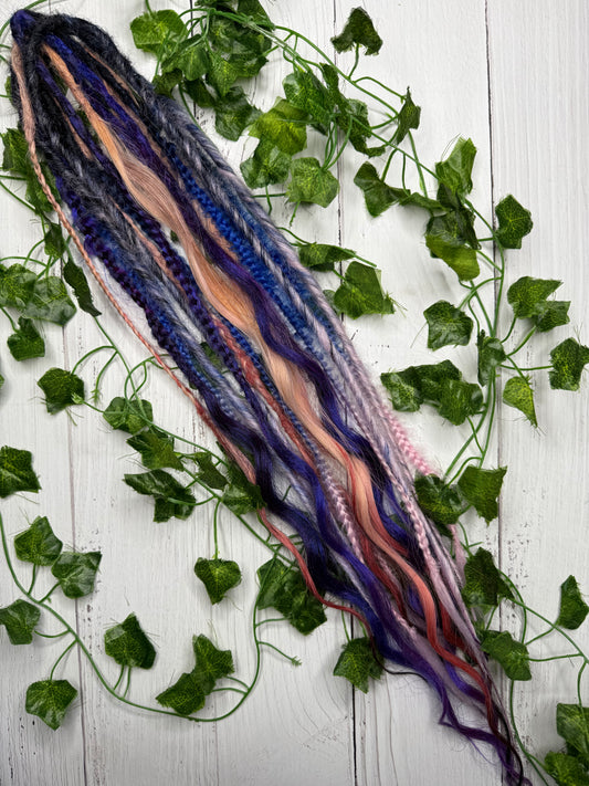 Set of 8, 56-67cm Goth Fairy Mixed Texture Synthetic Extensions