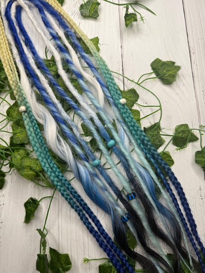 Set of 8, 57-64cm Midnight Ice Blend Mixed Texture Synthetic Extensions