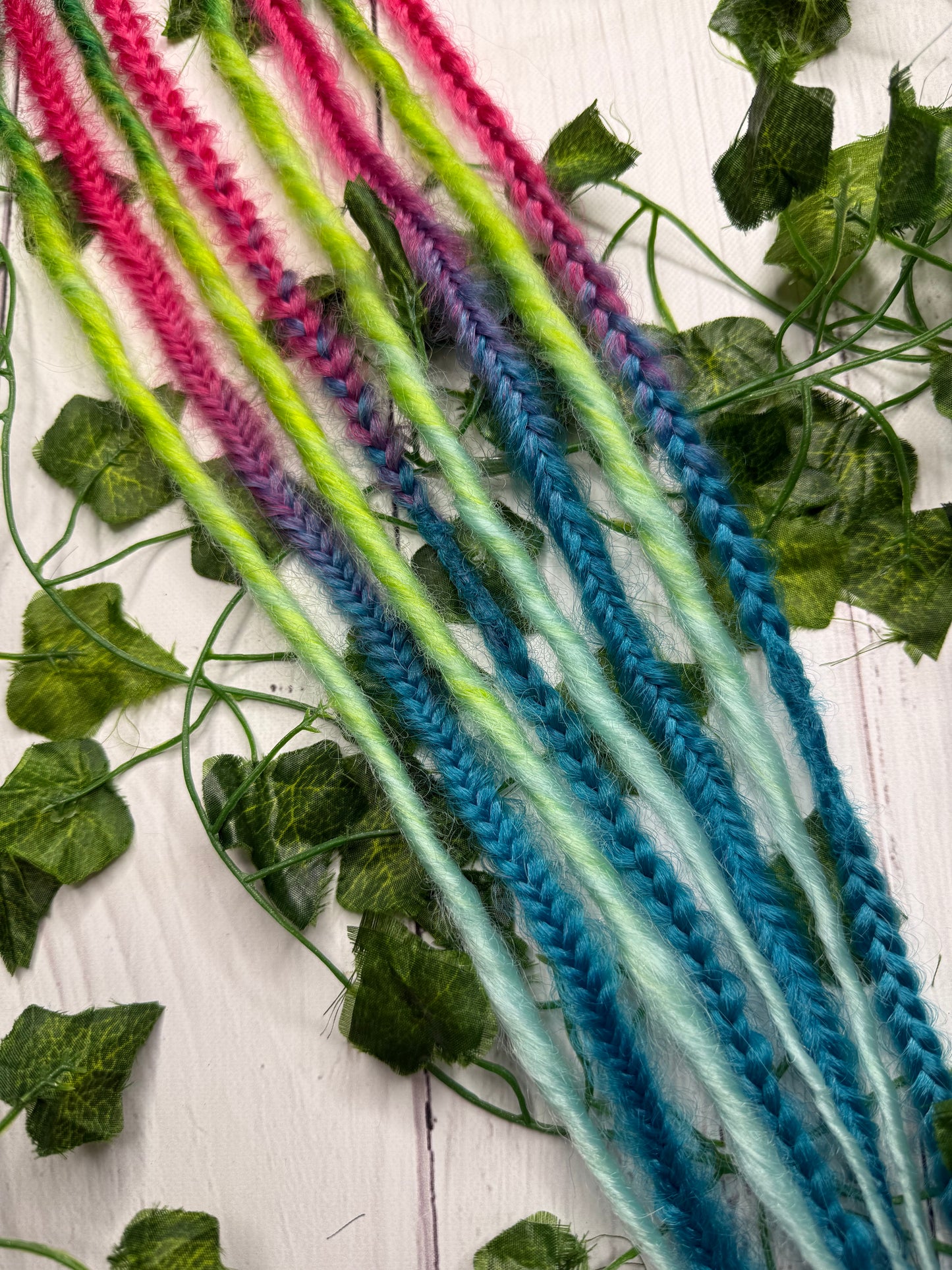 Set of 4, 50-59cm Seafoam Blush Blend Mixed Texture Synthetic Extensions