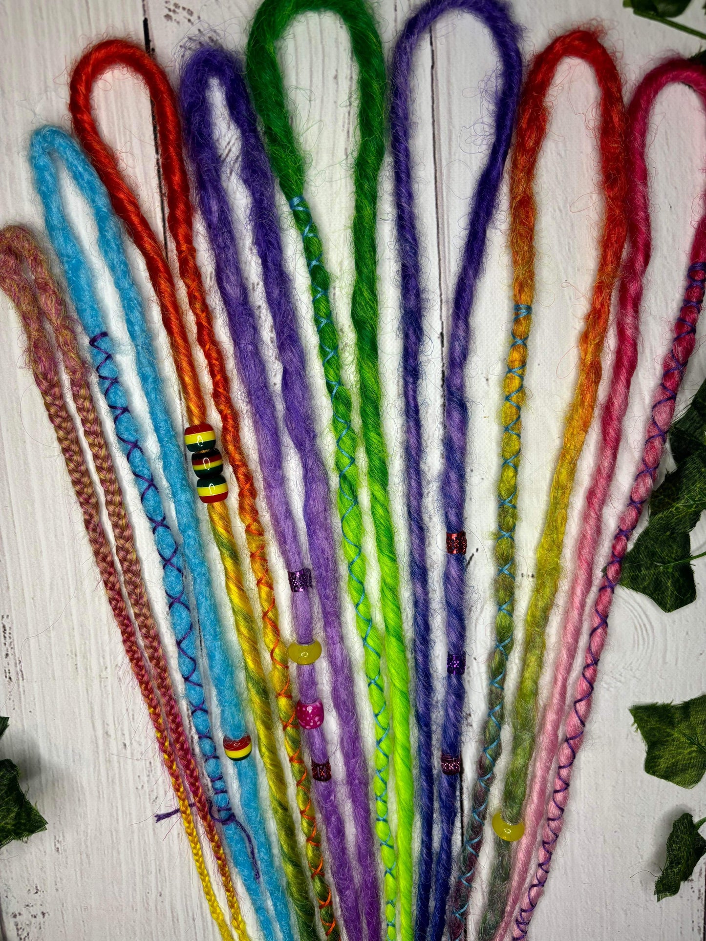 Set of 8, 45-57cm Rainbow Synthetic Extensions