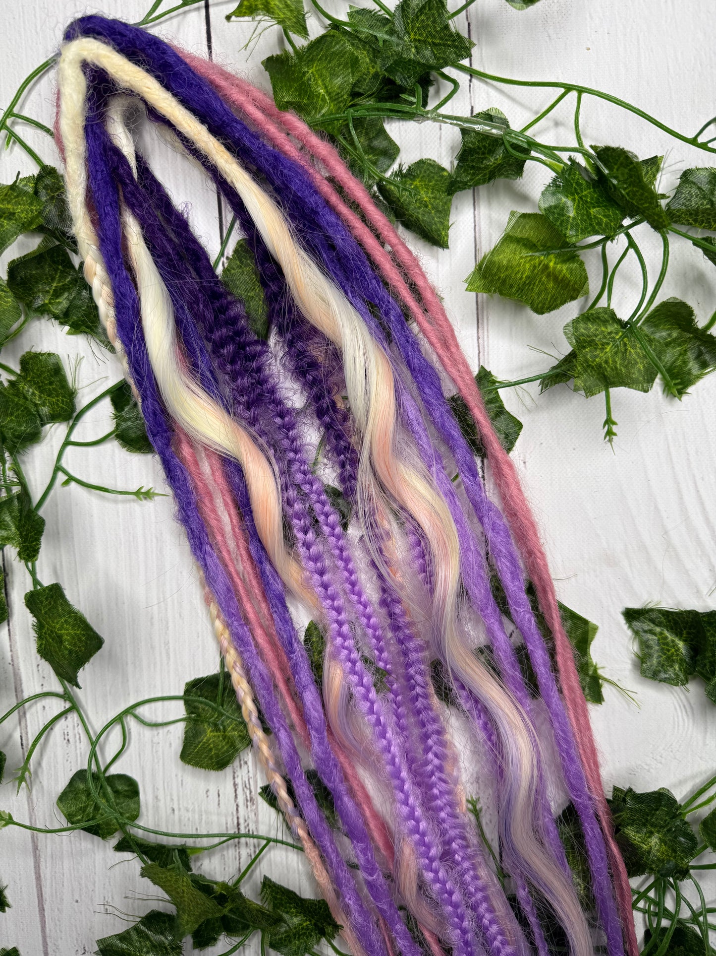 Set of 8, 55-66cm Pastel Fairy Blend Mixed Texture Synthetic Extensions