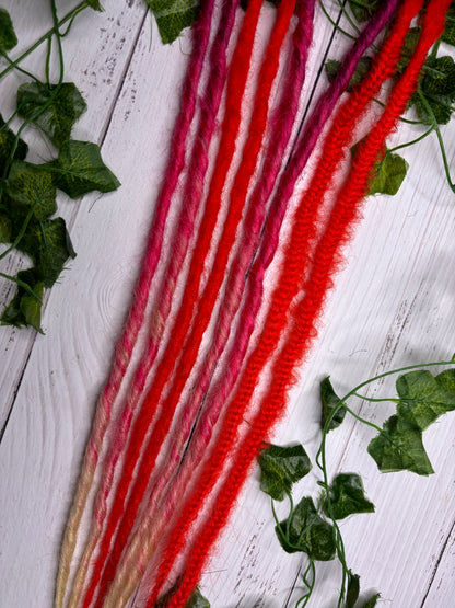 Set of 4, 55-61cm Pink and Red Synthetic Extensions (only available for online purchase)