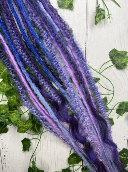 Set of 8, 58-68cm Lavender Field Blend Mixed Texture Synthetic Extensions