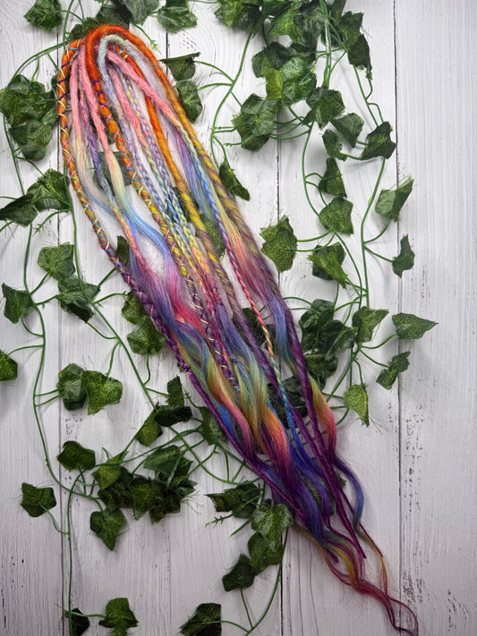 Set of 6, 54-62cm Skittles Blend Mixed Texture Synthetic Extensions