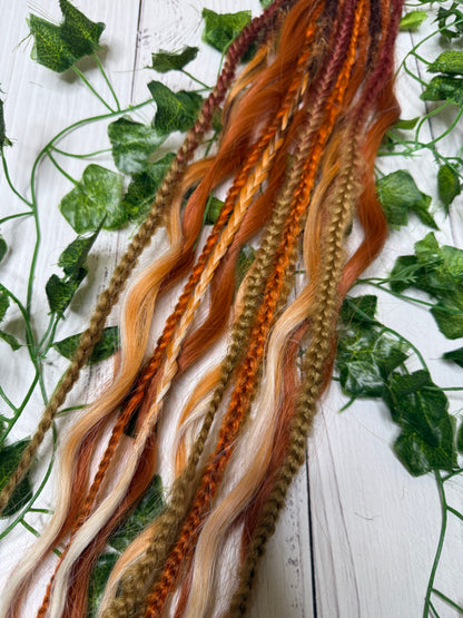 Set of 7, 59-65cm Tangerine Temptation Mixed Texture Synthetic Extensions