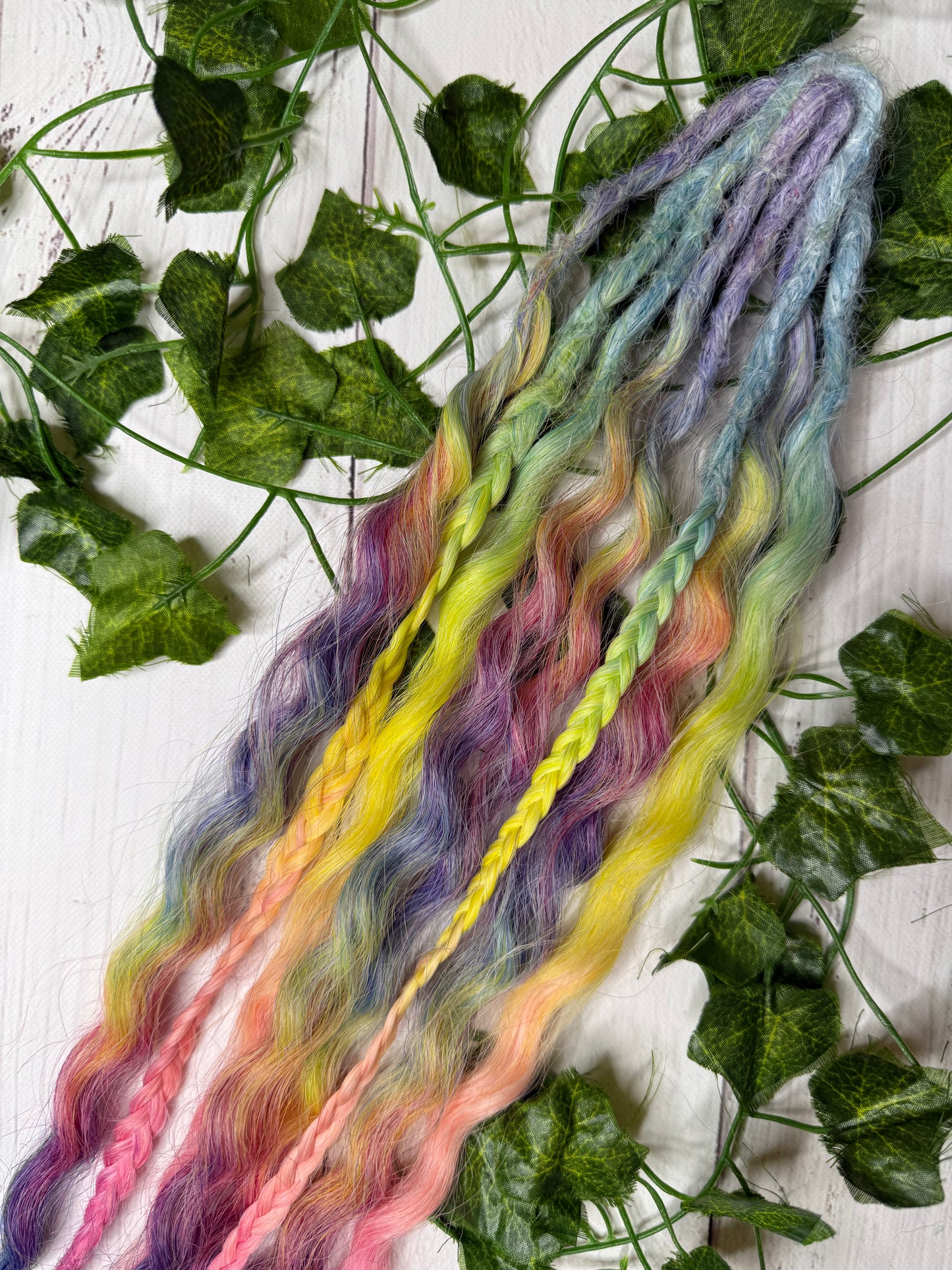 Set of 4, 52-56cm Rainbow Riot Mixed Texture Synthetic Extensions