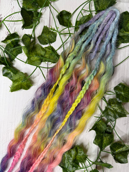 Set of 4, 52-56cm Rainbow Riot Mixed Texture Synthetic Extensions
