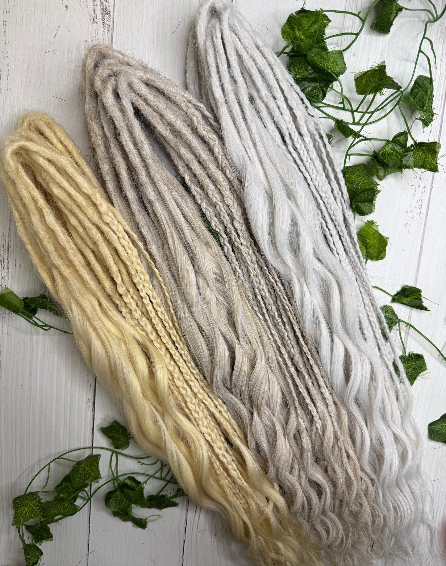 Set of 50, Full Head Anna Wave Extensions with Braided side