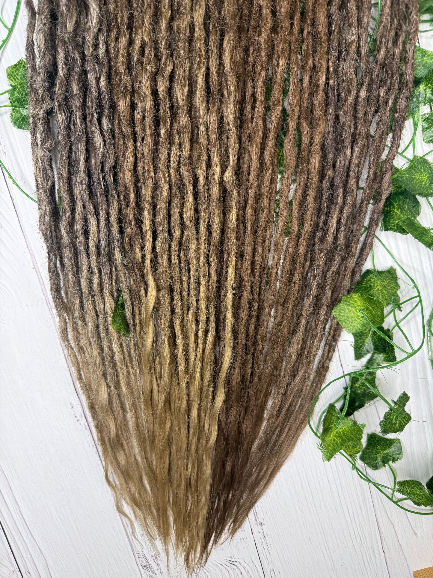 Set of 30, Brown Blend, Dreadlock Extensions with loose ends