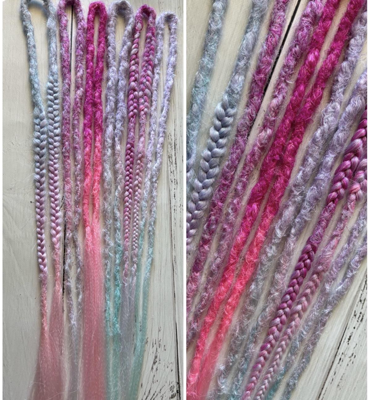 Set of 6 Pastel Fairy Floss Double Ended Dreadlocks