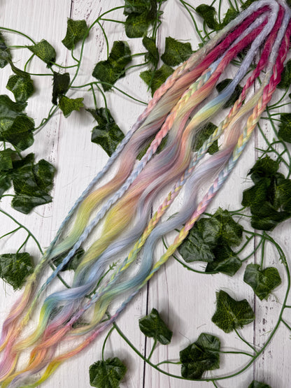 Set of 4, 51-59cm Candy Prism Mixed Texture Synthetic Extensions