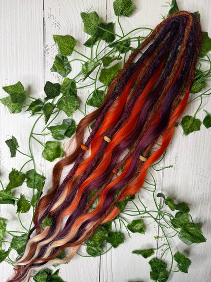 Set of 6, 59-66cm Vermillion Dusk Mixed Texture Synthetic Extensions