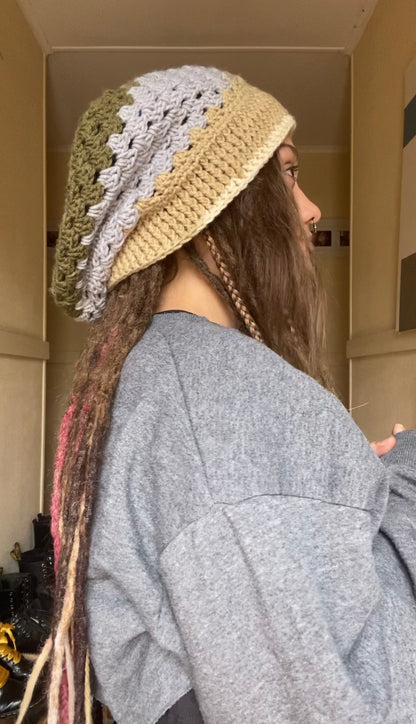 Earthy Green Handmade Beanie