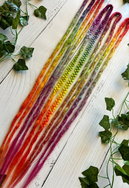 Set of 5 Rainbow Double Ended Dreadlocks