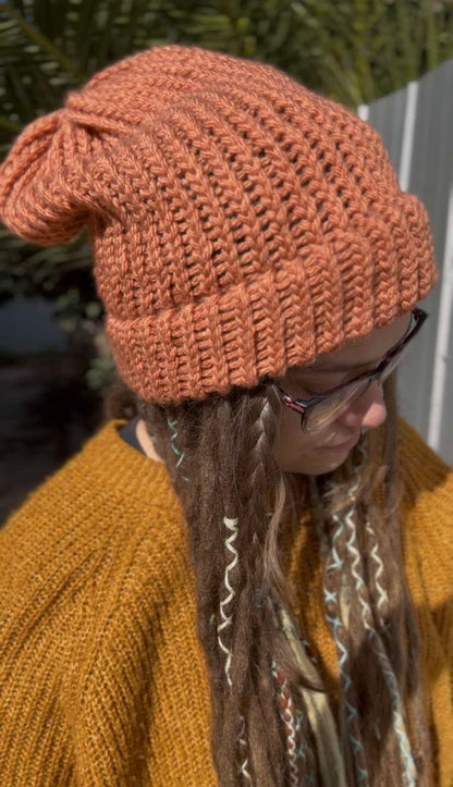 Muted Orange Handmade Beanie