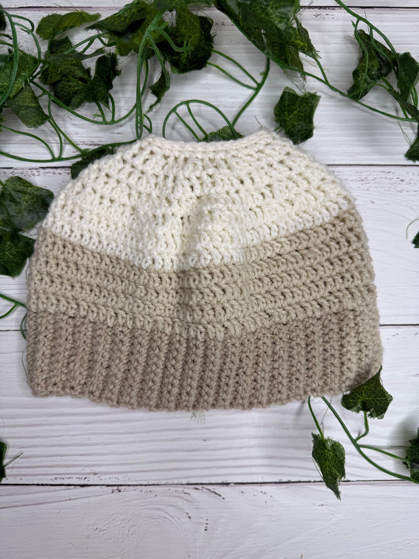 Light Mixed Colour Beanie With Hole