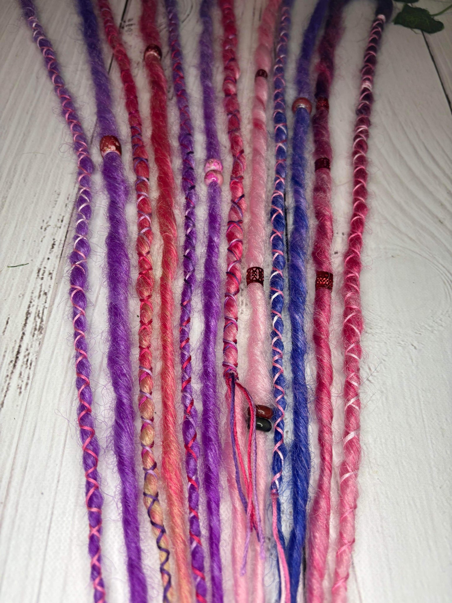 Set of 6, 50-60cm Pink and Purple blend Synthetic Extensions