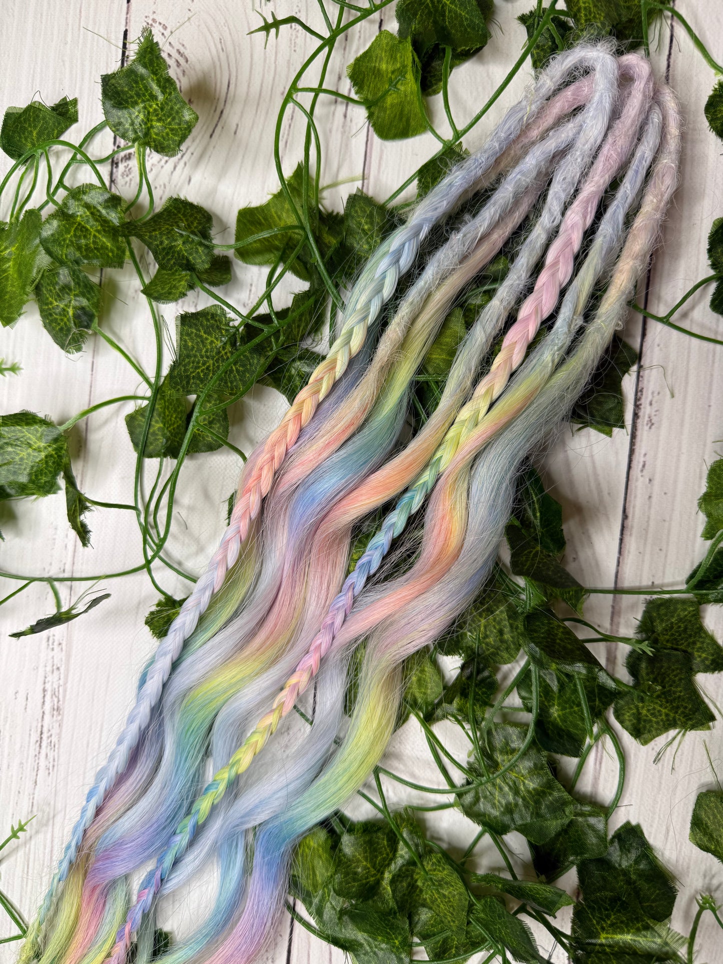 Set of 4, 52cm Rainbow Cloud Mixed Texture Synthetic Extensions