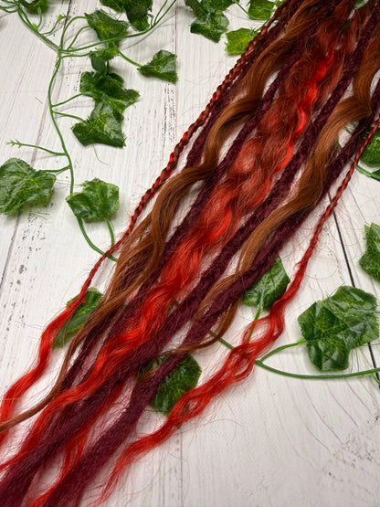Set of 6, 52-66cm Rust & Roque Mixed Texture Synthetic Extensions