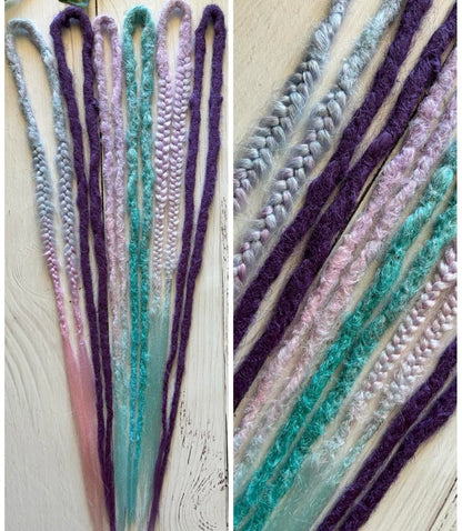 Set of 6 Pastel Fairy Floss Double Ended Dreadlocks