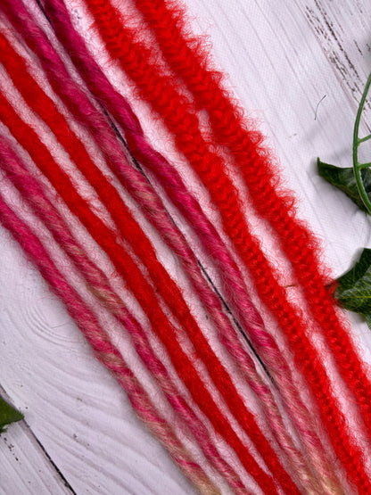Set of 4, 55-61cm Pink and Red Synthetic Extensions (only available for online purchase)